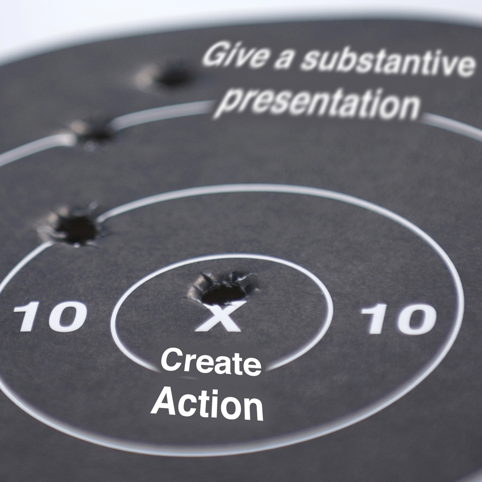 illustration of a target with "create action" at bullseye